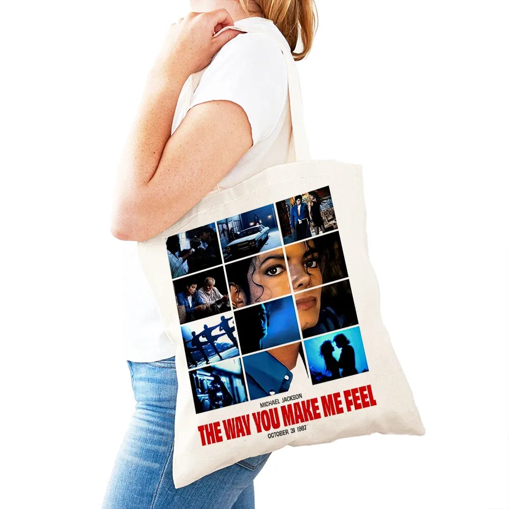 sacs à main michael jackson lady, double impression, super star, sac fourre-tout pour femme, léger, album, sac à main pour fille