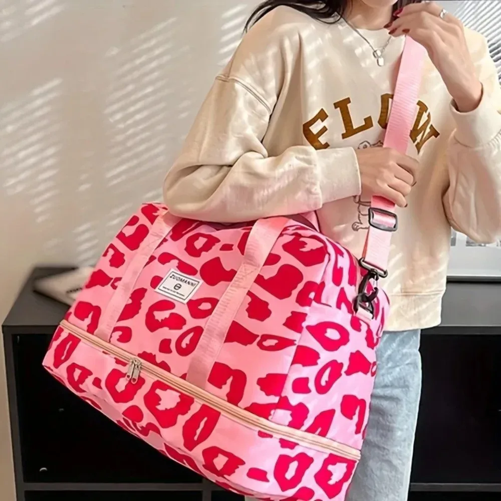 sac de voyage de grande capacité à la mode avec imprimé animal, sac de week-end en nylon, sac de voyage imperméable, sac à main, sac de sport, sac de gym