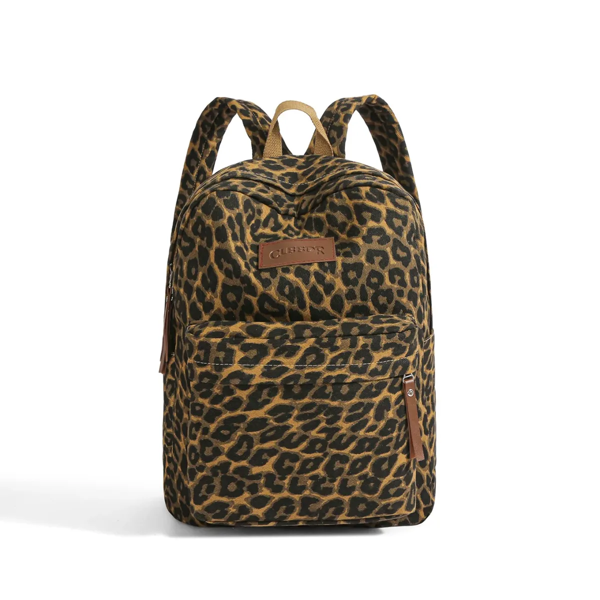 sac à dos coréen rétro à imprimé léopard, grande capacité, léger, pour voyage, école, mode, décontracté, sac à dos pour ordinateur portable