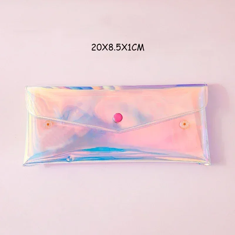 sac à cosmétiques transparent laser pour femmes, trousse à crayons de maquillage transparente, organisateur de toilette de voyage, pochette mignonne