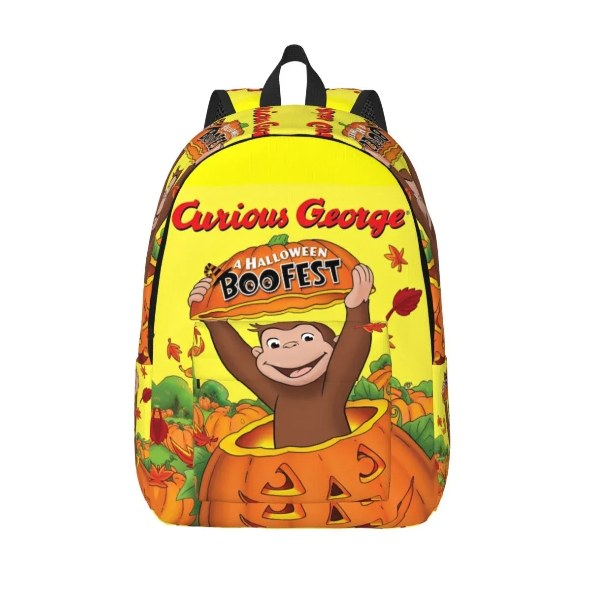 curious george monkey cartoon sac à dos pour hommes et femmes, décontracté, étudiant, travail, sac à dos, série tv, ordinateur portable, initié, extérieur