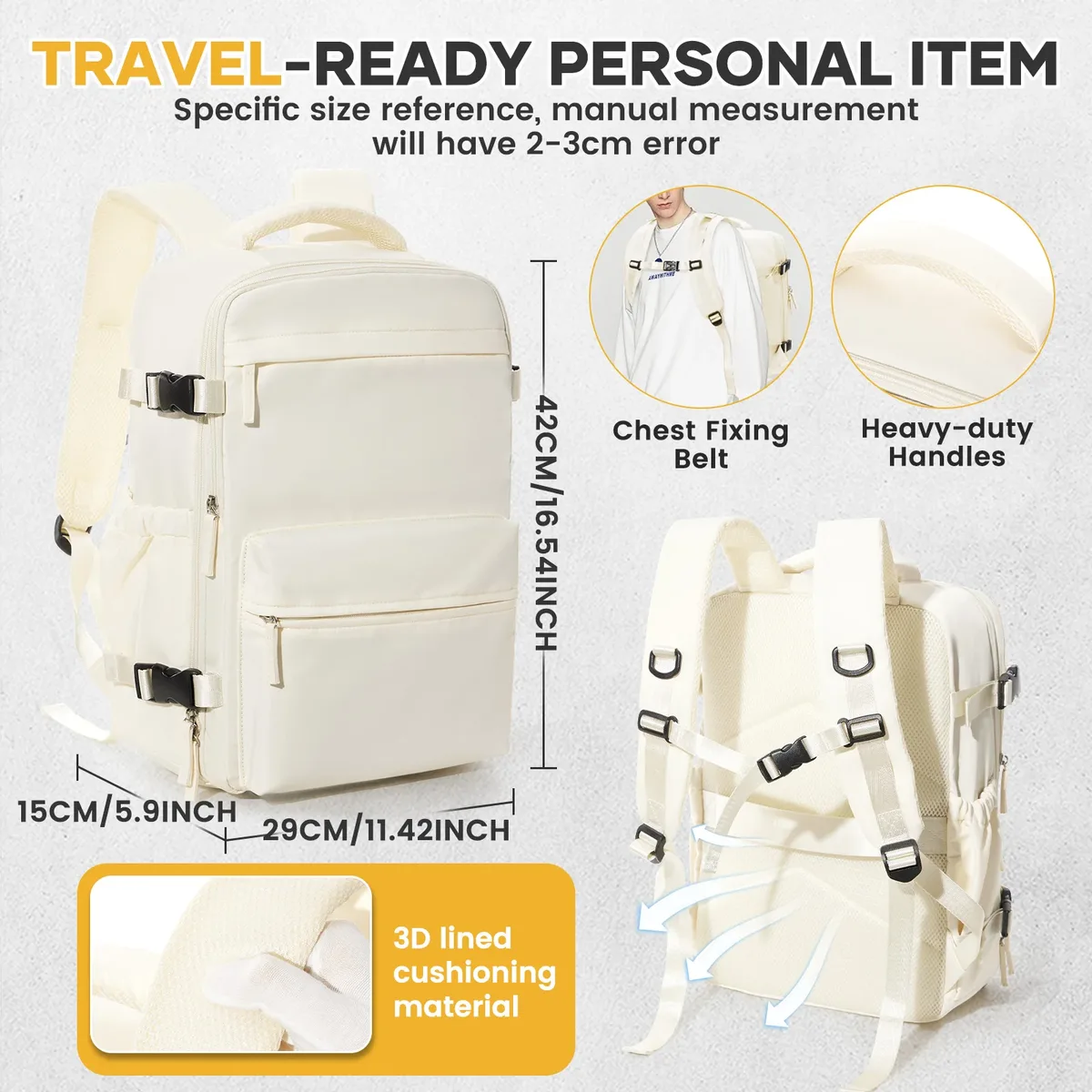 sac à dos de voyage ryanair pour cabine d'avion, sac à dos de compression sous vide, sac à dos pour ordinateur portable professionnel pour femmes et hommes, sac à main