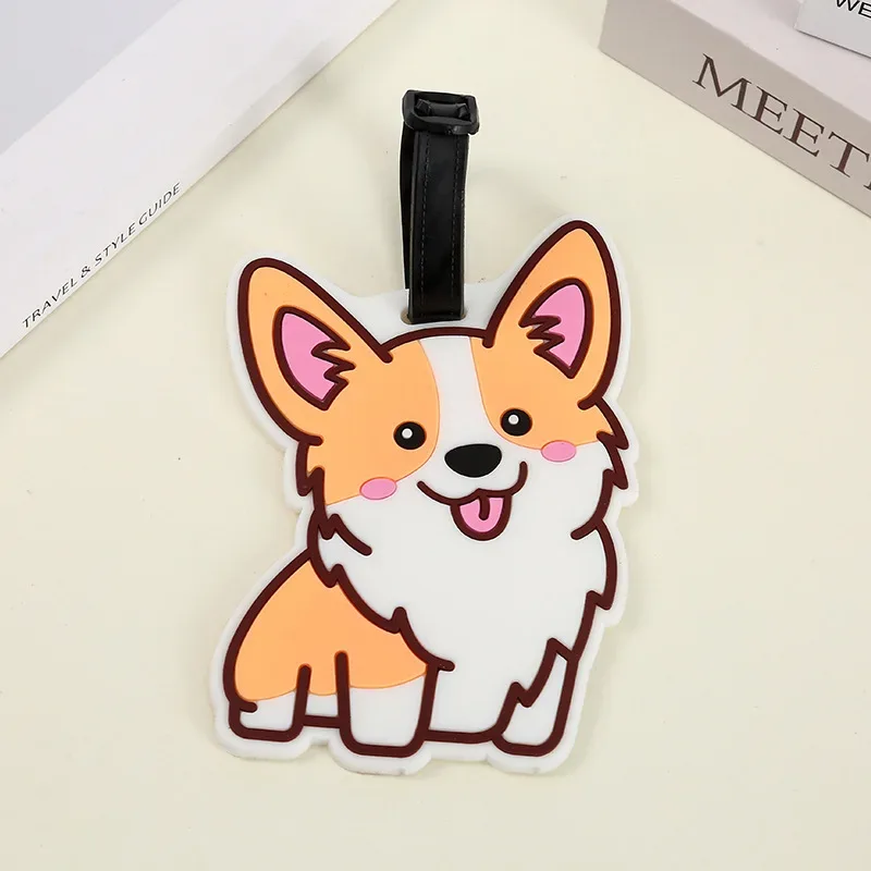étiquette de bagage en silicone, 1 pièce, dessin animé mignon, animal créatif, étiquette de valise, nom d'identification, petit pendentif, accessoires de voyage