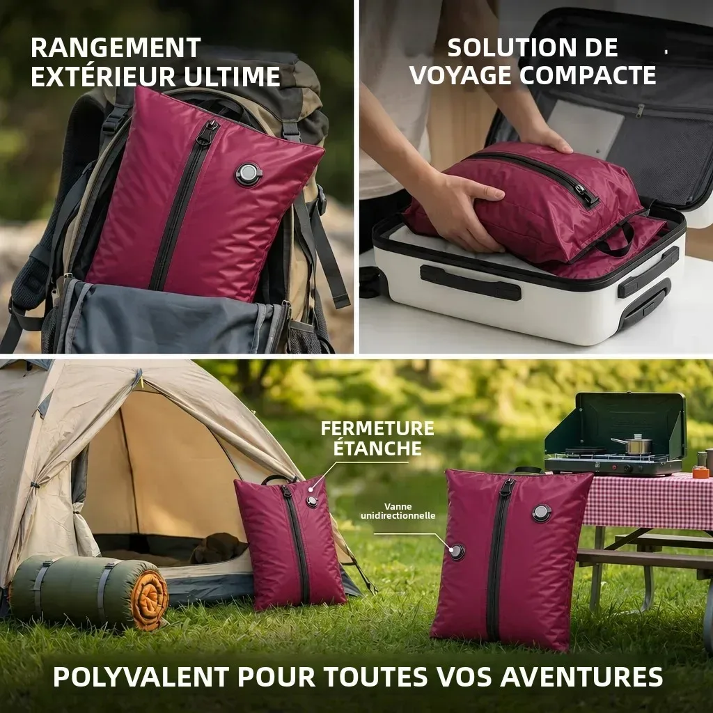 sacs de rangement étanches ip67 17l, cube de compression en polyester tpu pour vêtements, organisateur de valise avec fermeture éclair, réutilisables et antihumidité, pour linge de maison, avec pompe électrique incluse