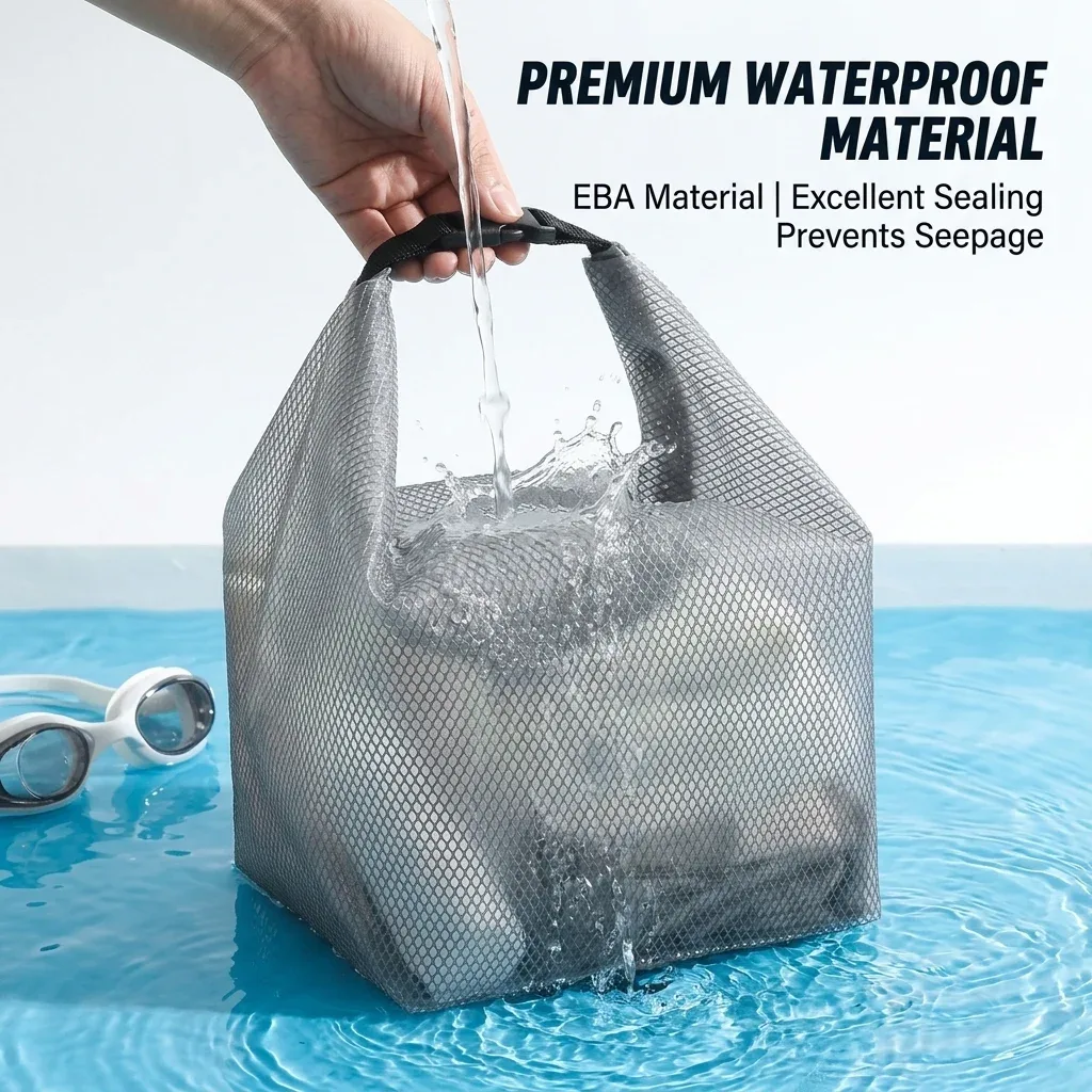 sac de toilette de voyage pour hommes et femmes, grande capacité, avec cordon de serrage, imperméable, pour la natation et la salle de bain