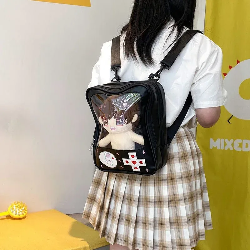 sac à dos lolita transparent pour femmes, sac à main japonais, sac à main fourre-tout, affichage de bricolage, poche transparente, fille kawaii, mignon, y2k