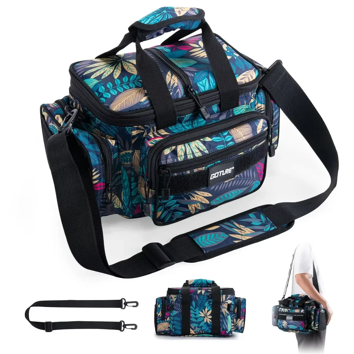 sac de voyage tactique en toile imperméable, sac à main multifonctionnel pour le camping, la randonnée, la pêche, sac à bandoulière, sac de voyage