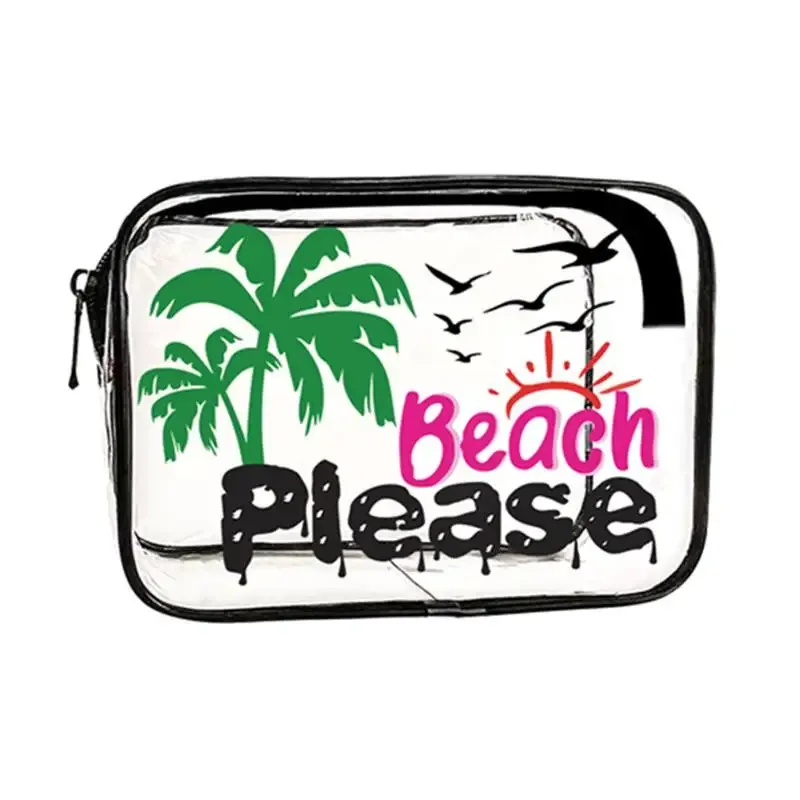 sac à cosmétiques de voyage transparent en pvc, 1 pièce, organisateur de maquillage portable, parfait pour les voyages d'été