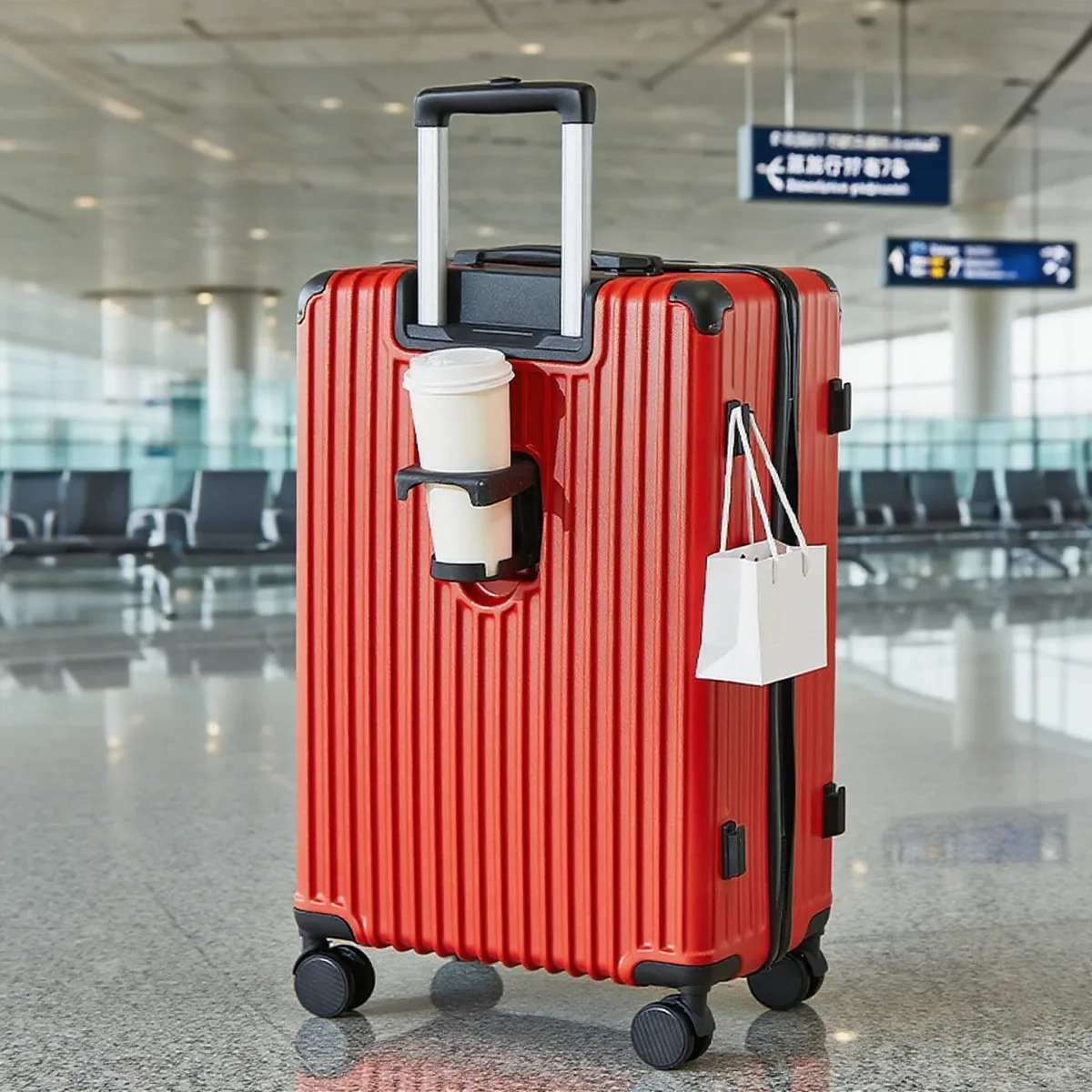 20-26 pouces bagages avec porte-gobelet support pour téléphone valise de voyage bagages roulants valise de grande capacité bagages de taille moyenne