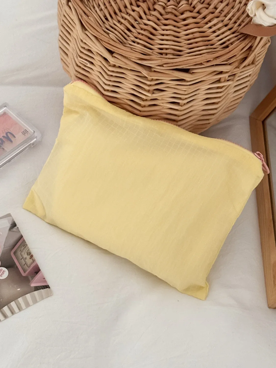 pochette de maquillage airfriend simple pour femme, grande capacité, organiseur de voyage, mini sac de rangement pour rouges à lèvres et maquillage