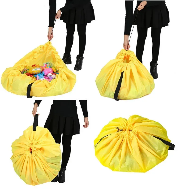 sac de rangement pour jouets d'enfants, tapis de jeu portable pour blocs de construction, organisateur multifonctionnel avec poignée de transport, cadeau de noël