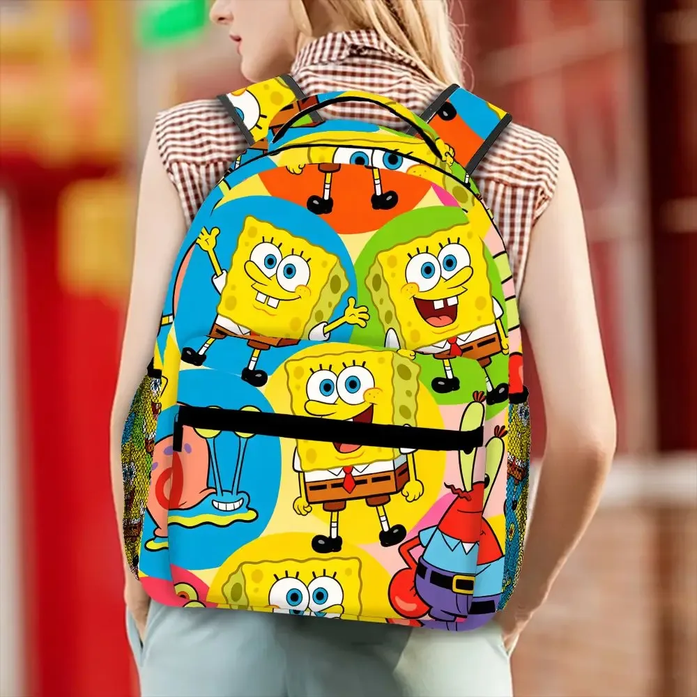 sac à dos anime spongebob squarepants, sac à livres d'école imprimé patrick gary, sac de voyage léger et portable pour pique-nique