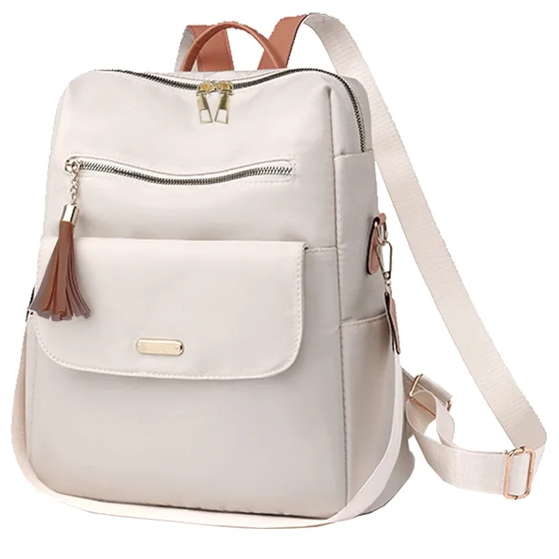 sac à dos de voyage durable à plusieurs compartiments, sac antivol en tissu souple avec fermeture éclair métallique pour usage quotidien féminin