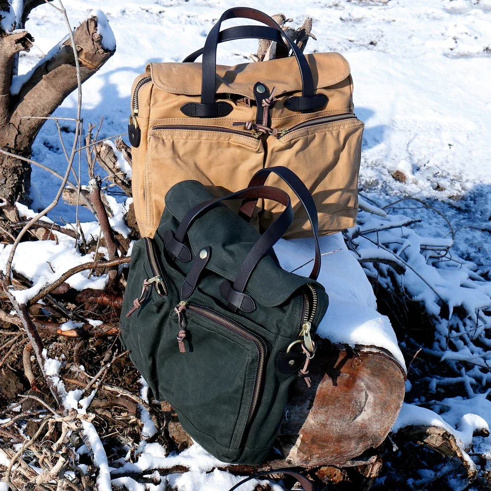 tailleur brando super qualité sac à dos américain rétro 70140 huile cire toile sac à main taille 40*32*9 cm lourd sac à bandoulière étanche