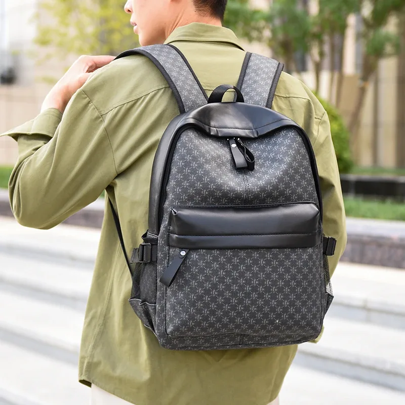 sacs à dos de luxe pour hommes, sac d'ordinateur de grande capacité de haute qualité, sac à bandoulière étanche en pu, sac d'école de style vintage
