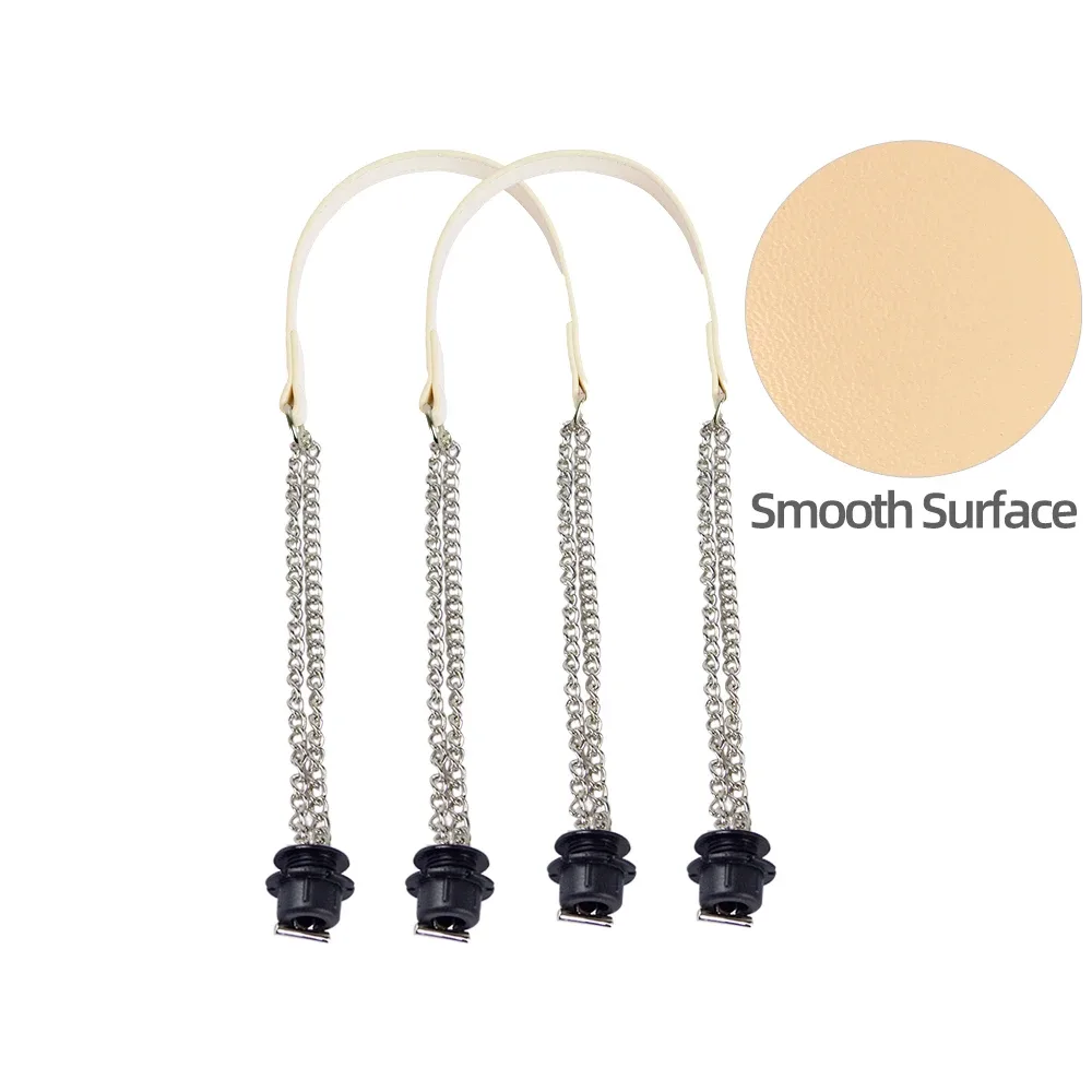 1 paire d'accessoires obag longues poignées en cuir sangles argent longue double chaîne sous les bras pour o sac fourre-tout femmes sacs à main à bandoulière