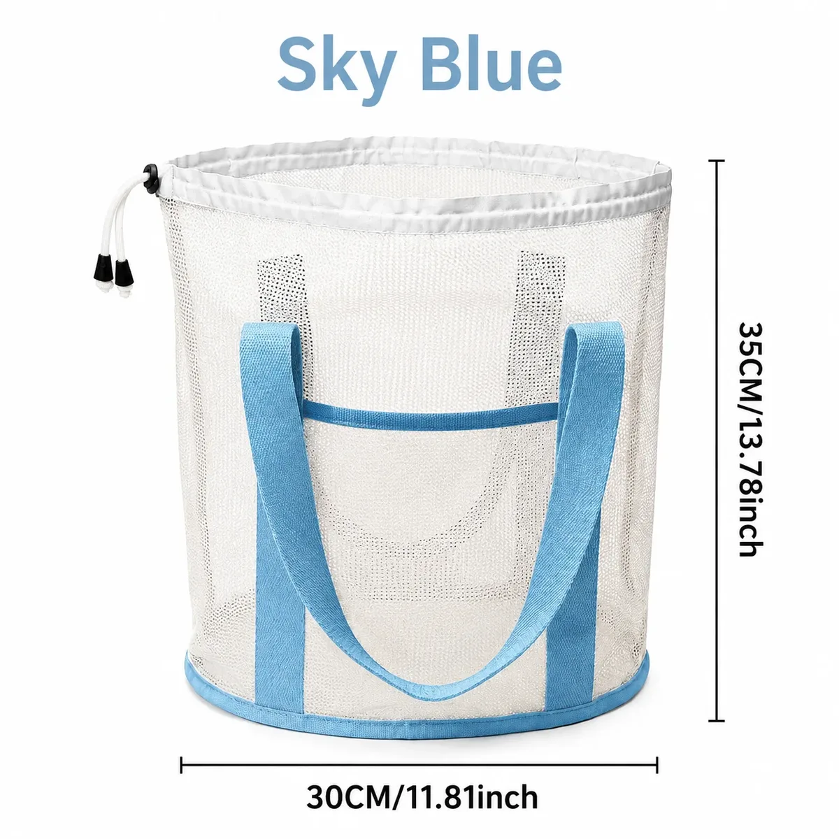 sac de toilette, sac de plage en filet, sac de rangement en filet grande capacité pour la douche en été, sac de rangement portable en filet pour la douche