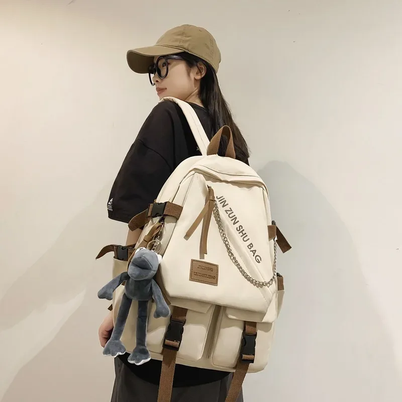 nouveau sac à dos simple de grande capacité harajuku campus couple loisirs ordinateur voyage lycée cartable
