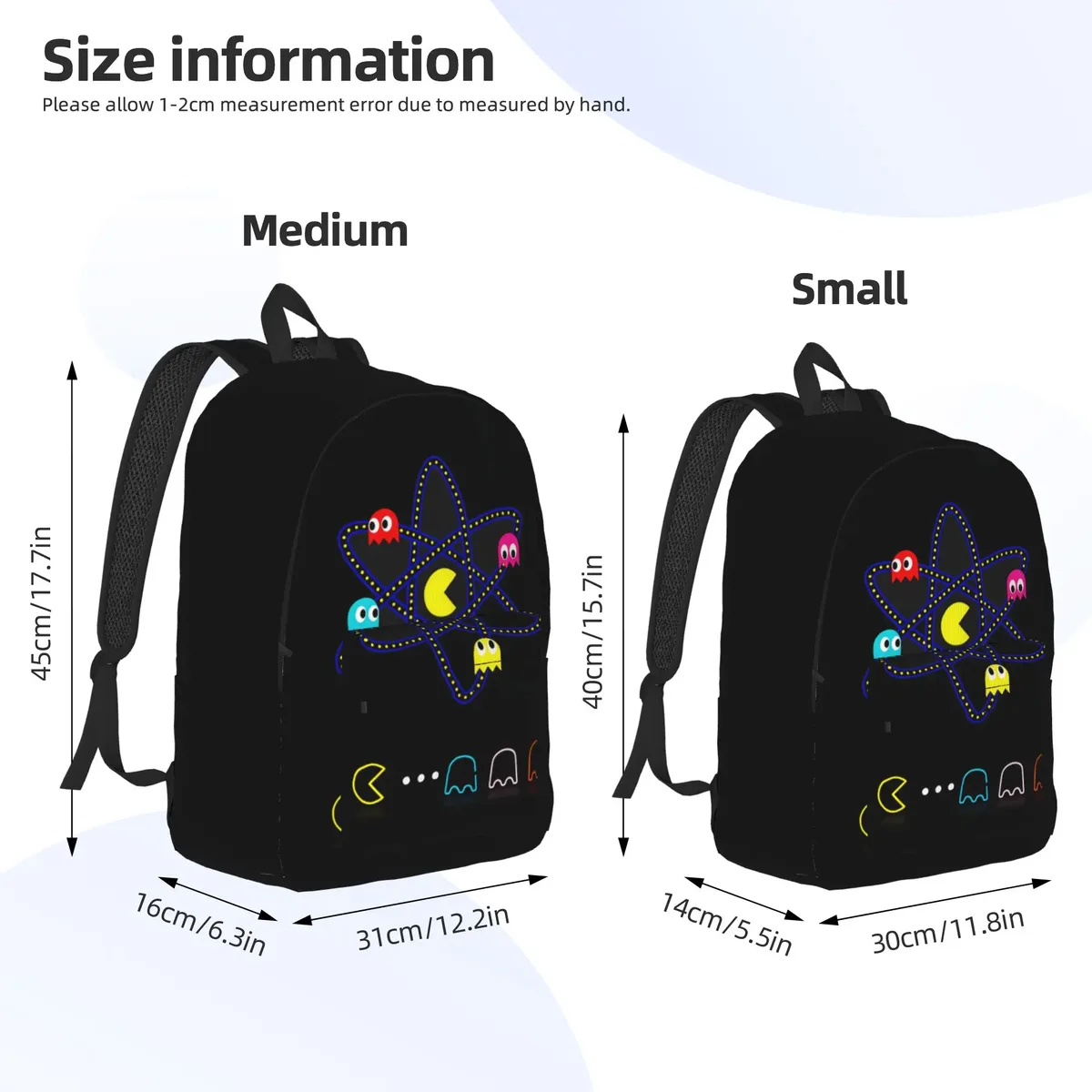 sac à dos pac-man, sacs à dos modernes pour hommes, sacs de voyage à motifs, sacs d'école secondaire, sac à dos de haute qualité