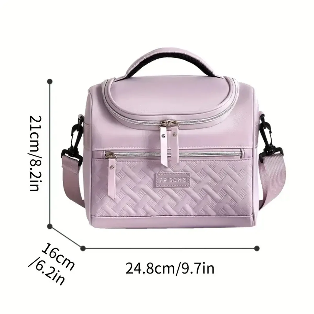 grande sacoche isotherme pour le déjeuner, lavable à la main, en polyester durable, avec bandoulière rembourrée pour le travail, l'école, les pique-niques
