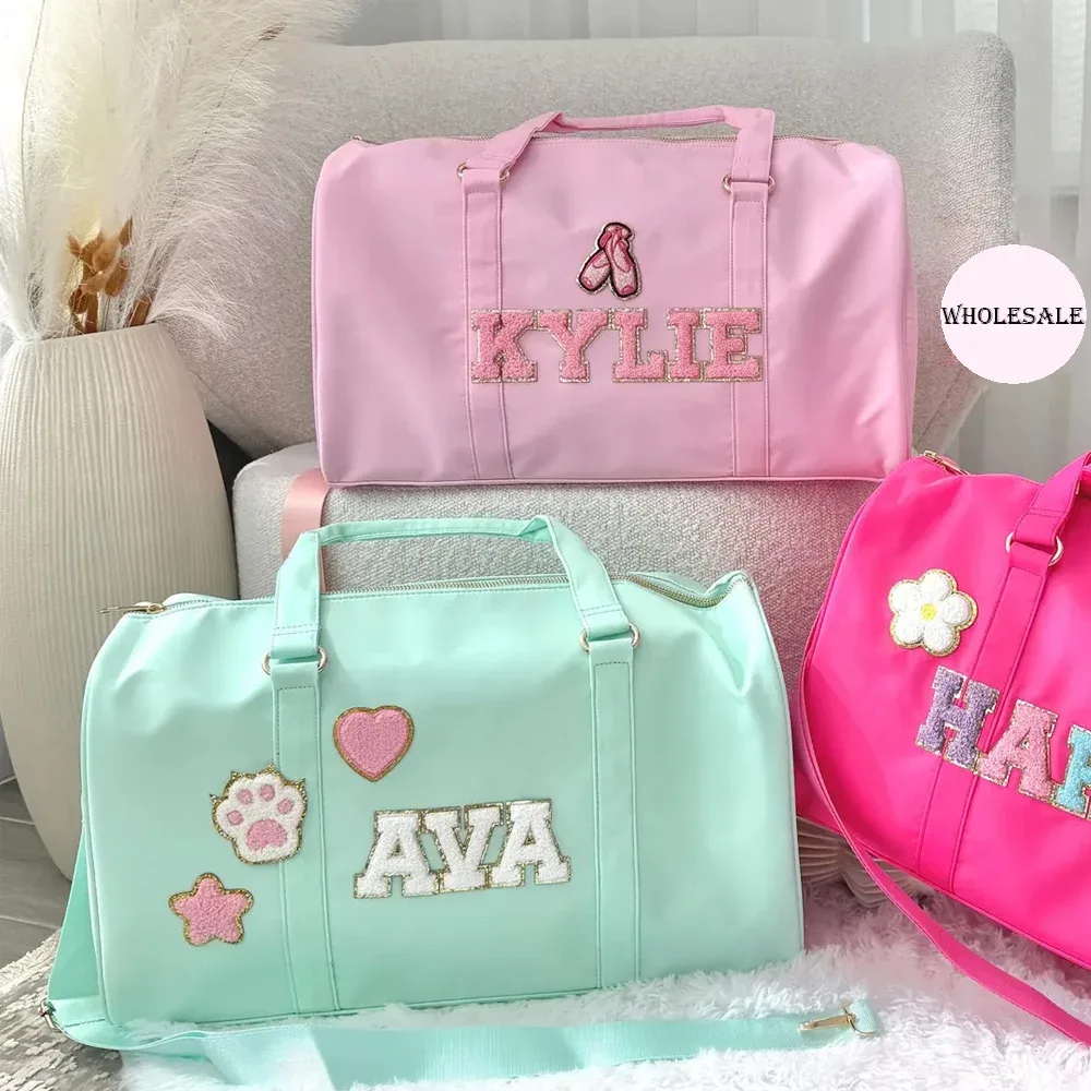 Sac de voyage Preppy en nylon, sac de sport et de pêche, sac de transport pour femme grande taille avec bandoulière