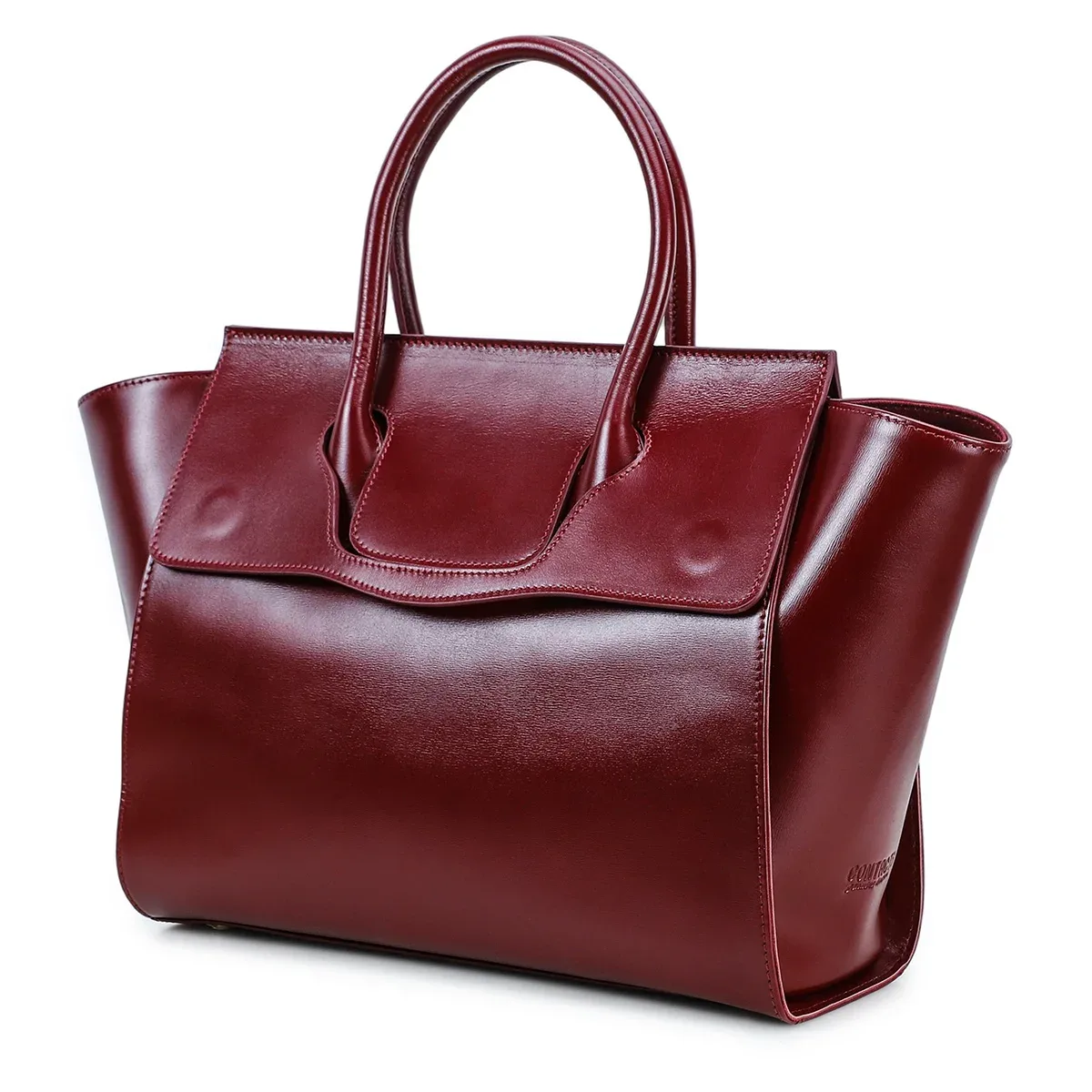 contact's sacs d'affaires en cuir véritable pour femmes porte-documents rouge de luxe concepteur bureau dames fourre-tout pochette d'ordinateur pour 14.2 "macbook pro