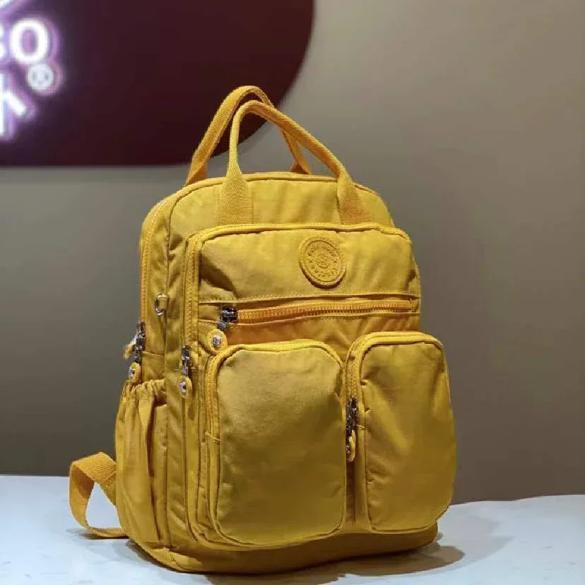 mode femme sac à dos imperméable en nylon poignée souple solide multi-poches voyage fermeture éclair feminina sacs d'école sac à dos pour ordinateur portable