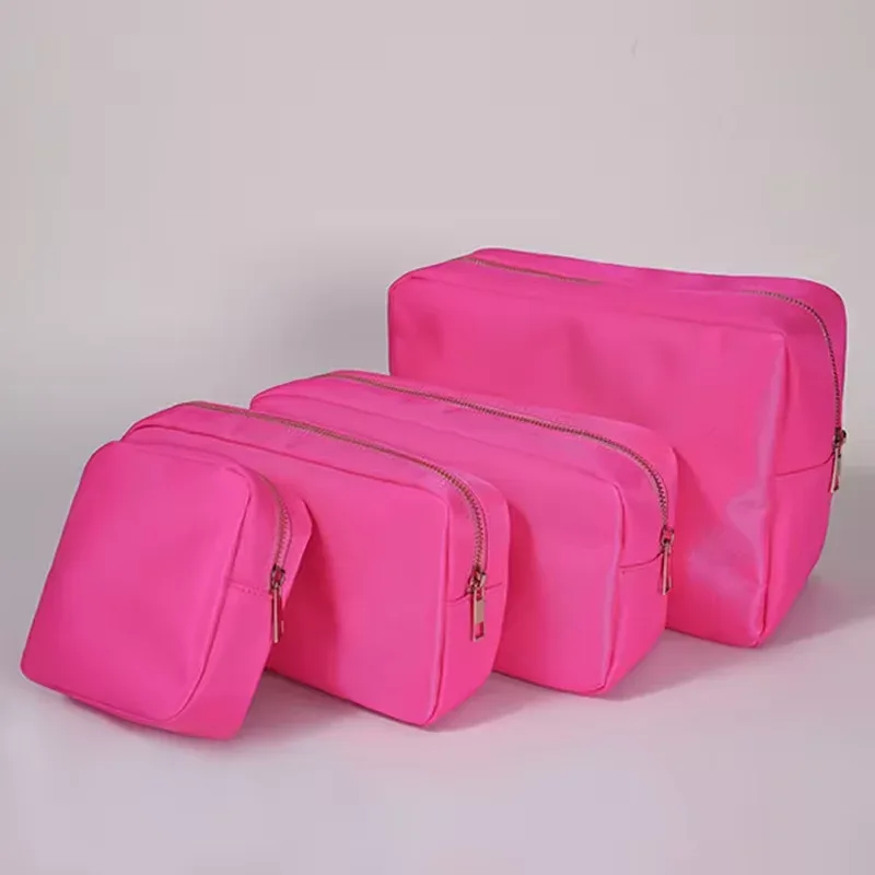 trousse de maquillage en nylon personnalisée avec fermeture éclair, sacs de voyage, trousse de toilette étanche, trousse de maquillage en poudres, 17 couleurs, s, m, l, xl