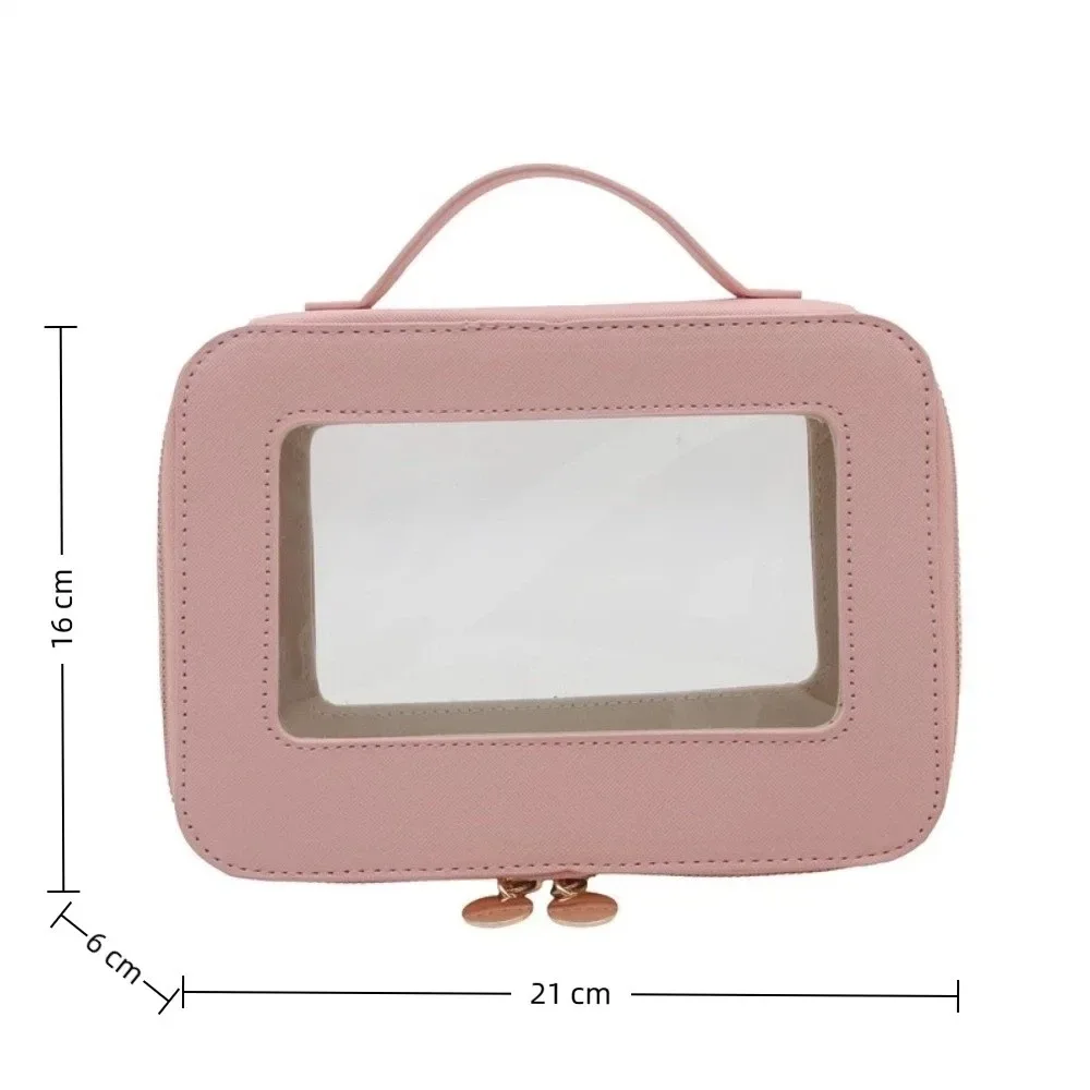 sac de voyage transparent simple en pvc, grande capacité, sac de maquillage, sac carré à poignée, sac à main