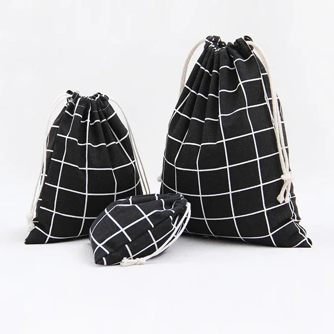 sacs en coton à cordon pour mariage, noël, cadeaux, emballage diy, petites pochettes à cordon, étuis de rangement anti-poussière pour la maison