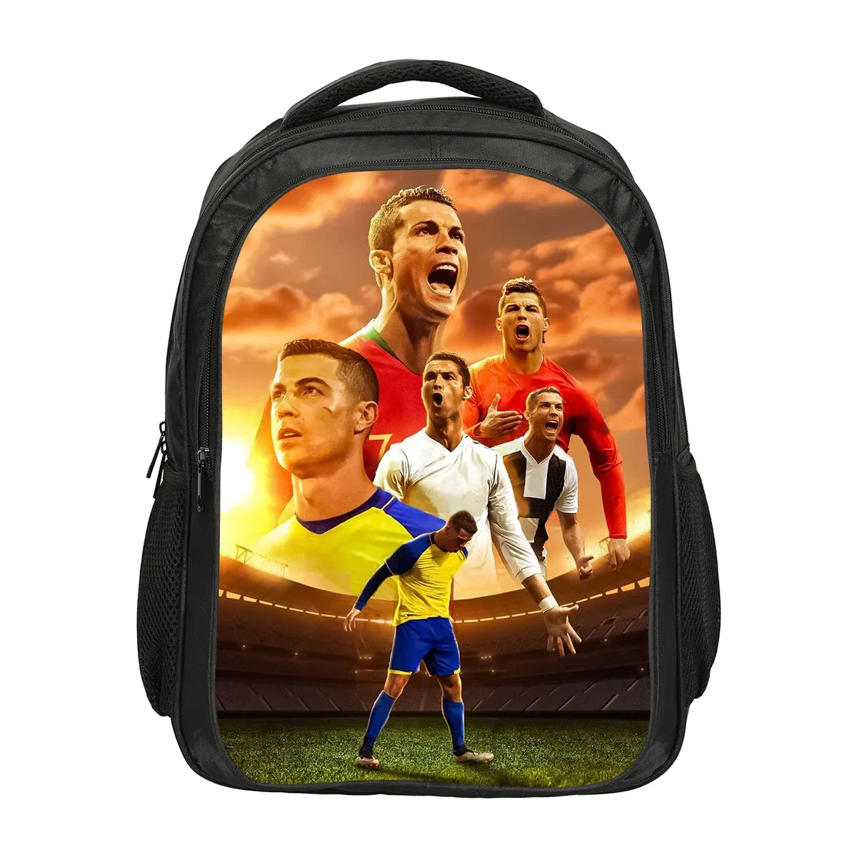 sac à dos double couche ronaldo cr football star, sacs d'école, sac à dos de sport, sac à dos de voyage de grande capacité