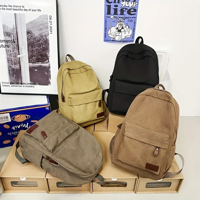 Sac à dos réutilisable durable, sac en toile unisexe, sac pour ordinateur portable de bureau et de déplacement quotidien, sacs à dos de haute qualité, sac à bandoulière simple,