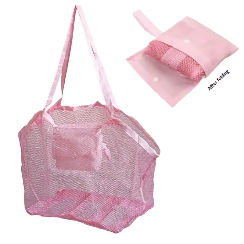 sac de rangement pour jouets de plage pour enfants, sac de rangement pliable et portable en maille pour collecter les outils de fouille du sable, pour les vacances, 1 pièce
