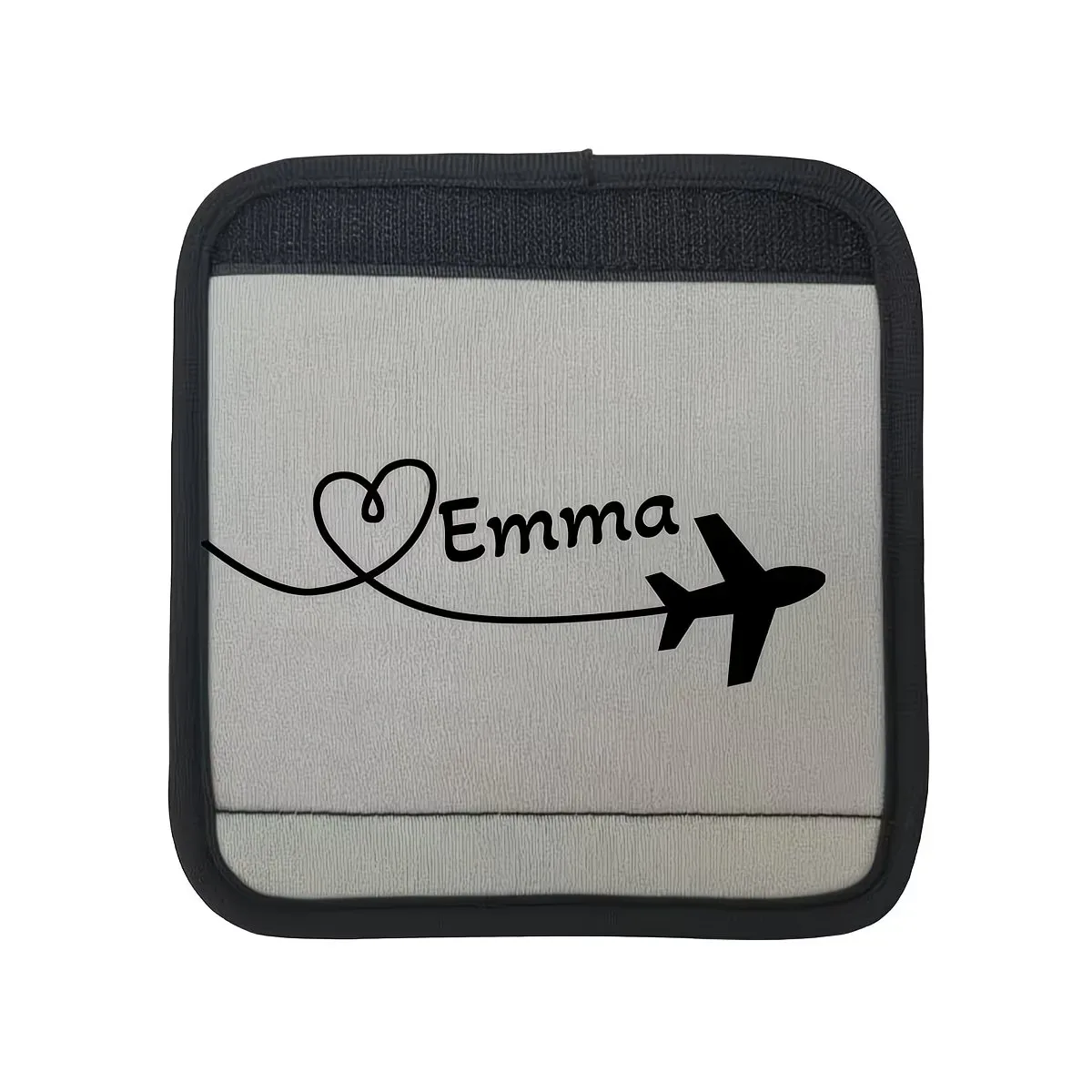housse personnalisée, housse de protection pour poignée de bagage à motif cœur d'avion, housse de protection pour poignée de bagage avec texte personnalisé, cadeau de vacances personnalisé