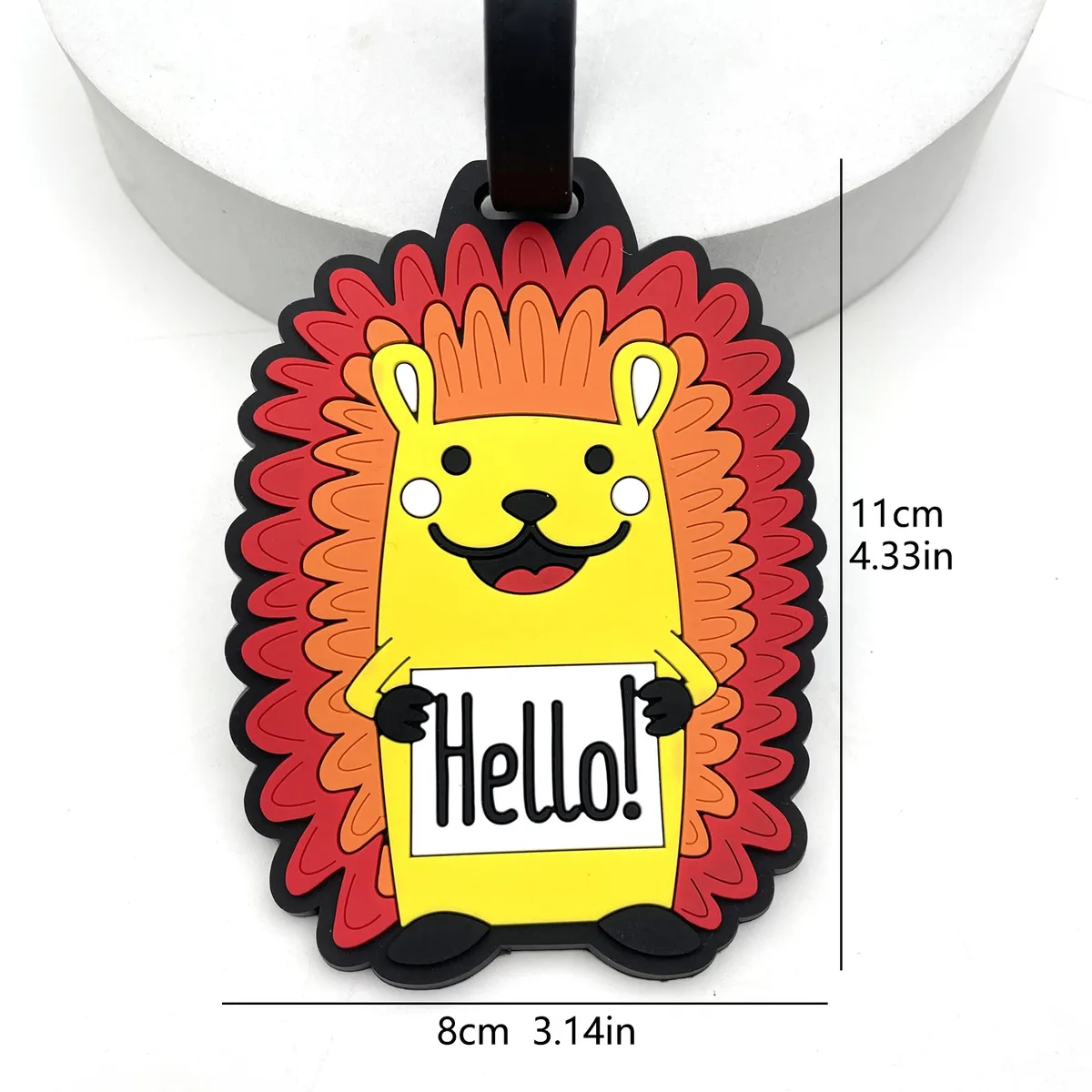 étiquettes de bagage en caoutchouc souple pvc, ensembles de cartes de dessin animé nairobi orn, cartes d'embarquement en silicone, étiquettes de consignation, 1 pièce