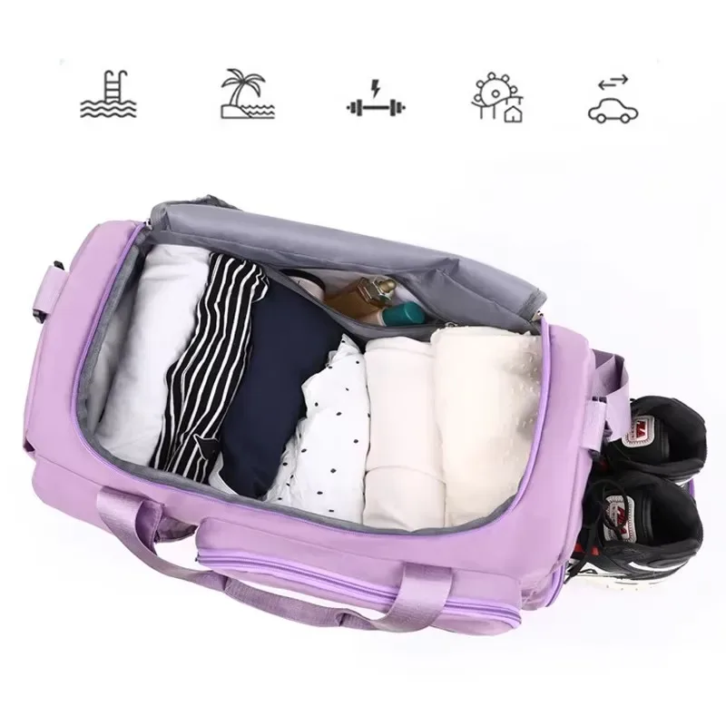 sac à bandoulière personnalisé avec broderie, multi-poches, grande capacité, sac de voyage, sac à bandoulière, adapté aux voyages et aux vacances, sacs de rangement.