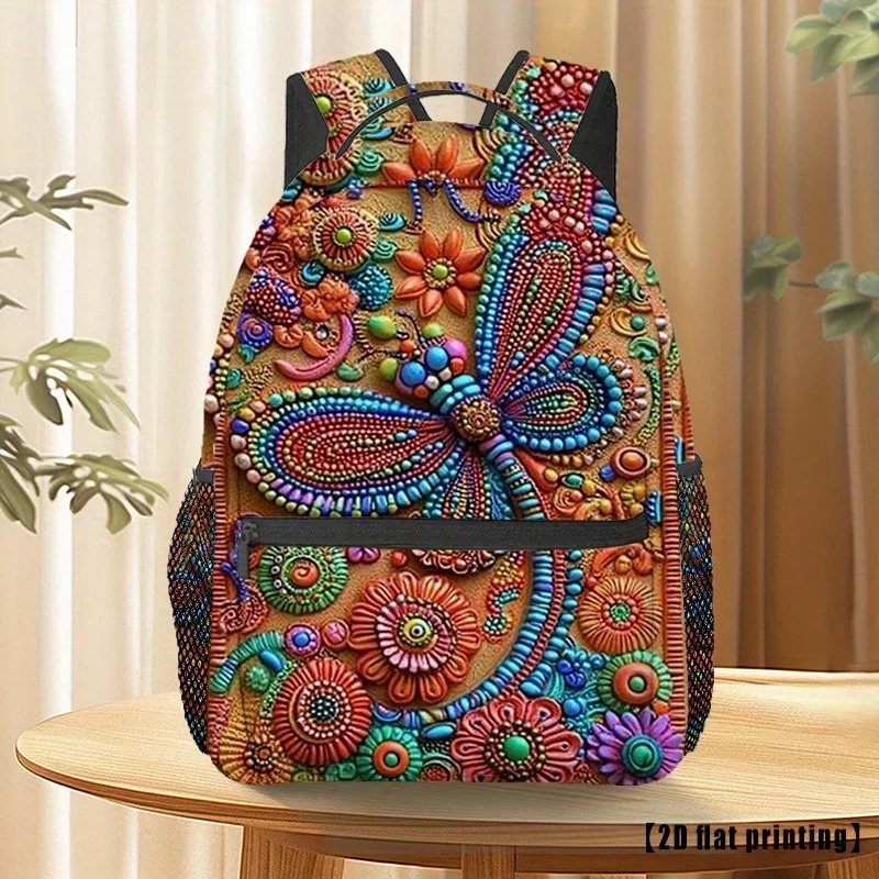 Sac à dos de sport de plein air unisexe libellule colorée, sac de voyage pour couple, bretelles réglables et confortables, adapté à la randonnée
