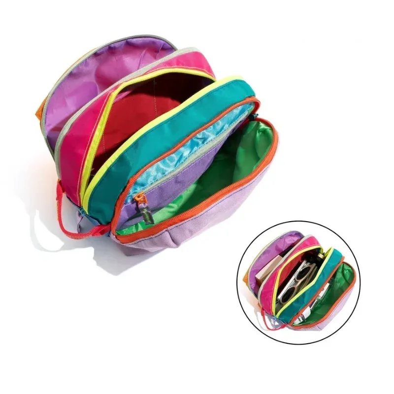 Sac de voyage léger grande capacité pour maquillage et articles de toilette, sac à bandoulière de voyage couleur dopamine, sac de toilette suspendu en nylon imperméable