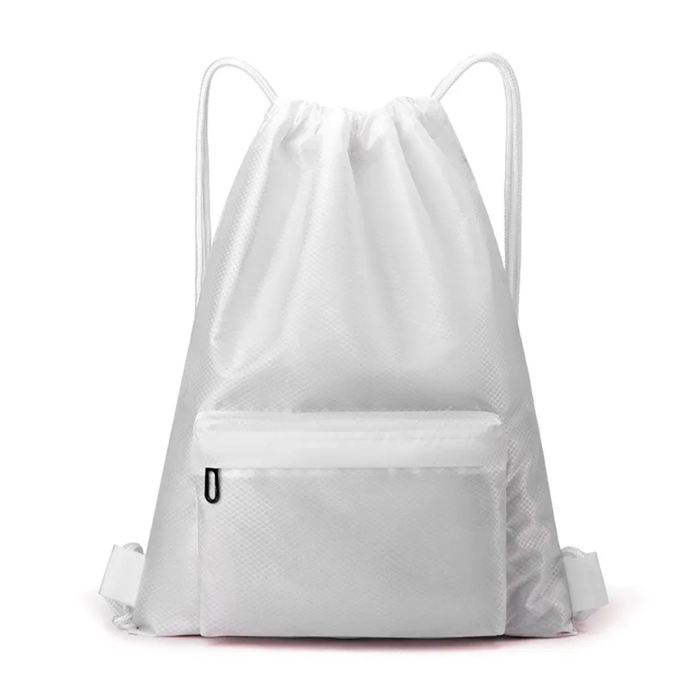 sac de sport à cordon de serrage de couleur unie, sac à dos de sport imperméable à séchage rapide, bretelles réglables, grande capacité, sac de sport à double épaule