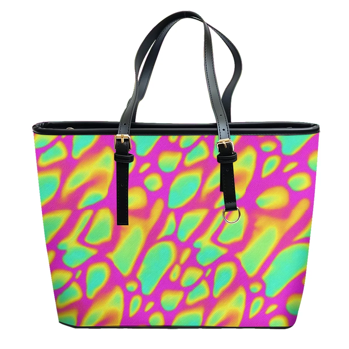 sac à bandoulière en cuir pvc oxford imprimé géométrique, fourre-tout léger à fermeture éclair, minimaliste, usage quotidien, sac à main convertible pour le travail et le week-end
