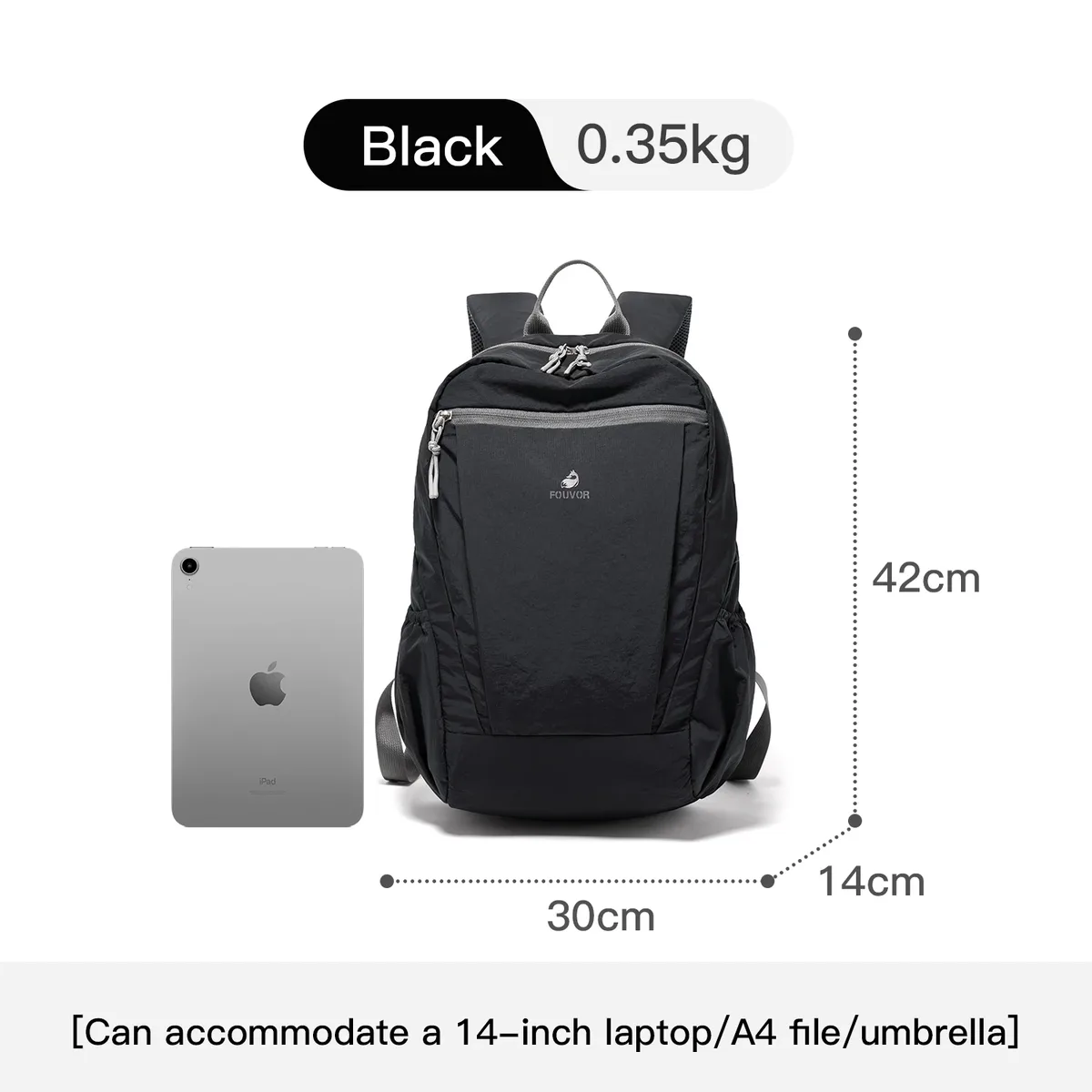 sac à dos de voyage unisexe léger fouvor avec poches latérales élastiques, idéal pour la randonnée en extérieur et l'école, pour hommes et femmes 2026 3068-09