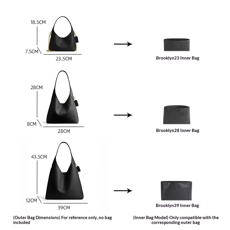 insert organisateur de sac pour brooklyn 28 39, ultraléger, étanche, durable, support de rangement, modification intérieure, accessoires de sac