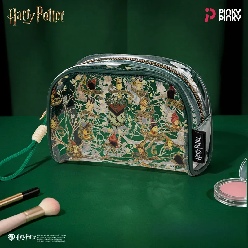 trousse de maquillage noire pinky harry potter, pochette de rangement familiale, trousse de toilette transparente en pvc pour les déplacements et les voyages, cadeau pour les fans, les étudiants et les femmes