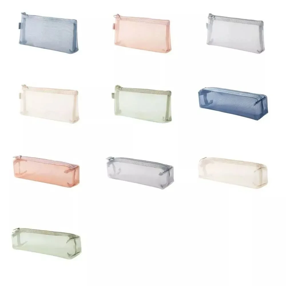 trousse de maquillage en maille transparente de grande capacité, porte-monnaie, sac à pinceaux cosmétiques, nouveau