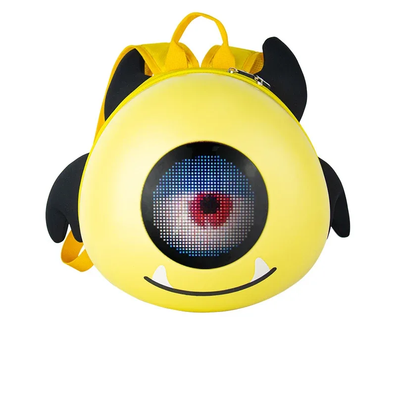 Sac à dos de voyage à écran LED pour fille, coque rigide, yeux brillants, sac à dos intelligent pour femme, opération mobile, sac à dos scolaire