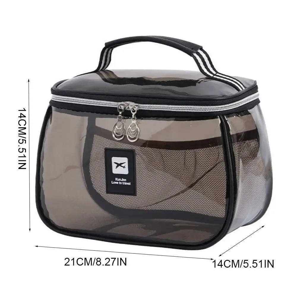nouvelle trousse de toilette en pvc, grande capacité, imperméable, transparente, à main, pour organiser les articles de toilette, pour femmes
