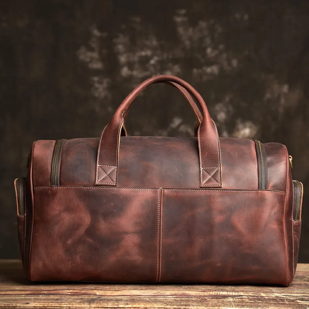 nupugoo-sac de voyage en cuir véritable pour homme, bagage à main vintage, sac boston, sac de sport, grande capacité, sac initié pour lapto 16"