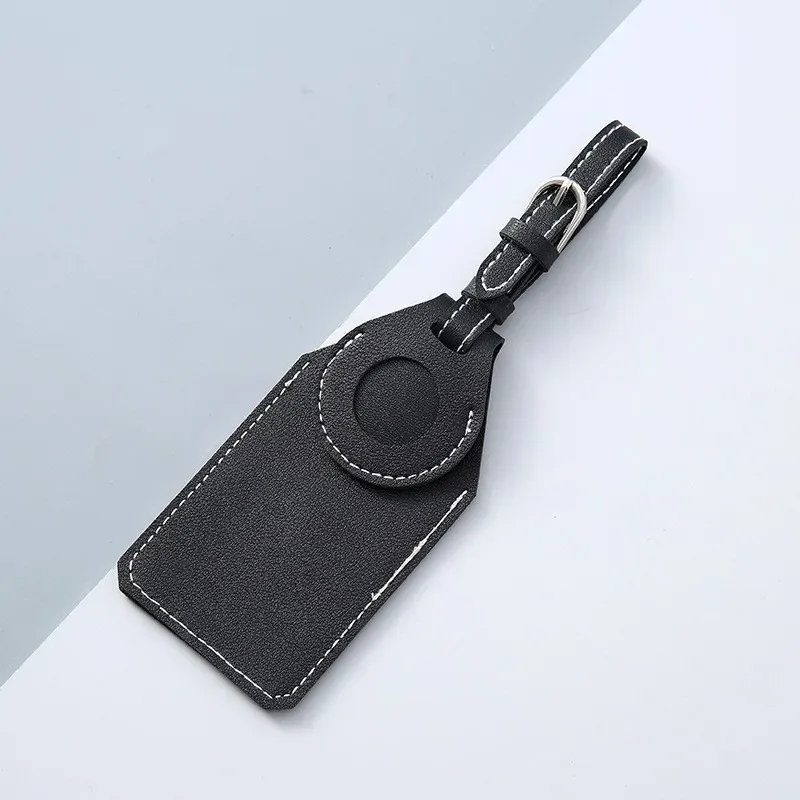 étiquettes de bagage en cuir pour étuis airtag étiquettes de bagage de voyage anti-perte avec porte-cartes
