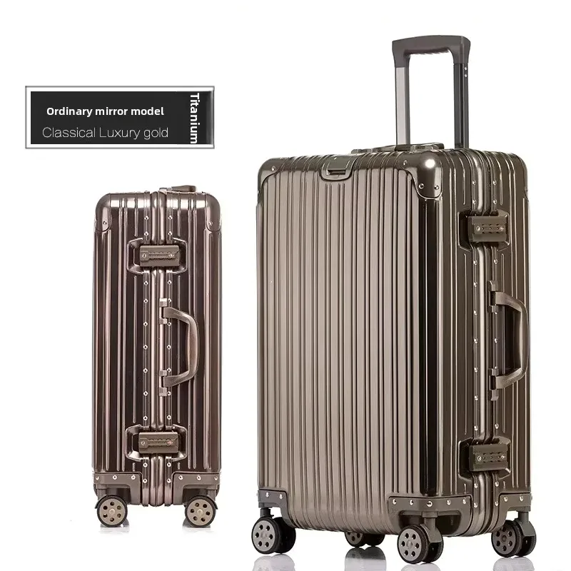 klqdzms – bagages allemands en alliage d'aluminium et de magnésium, valise de cabine de 20 pouces, grande capacité de 28 pouces, valise de voyage en cuir pour affaires