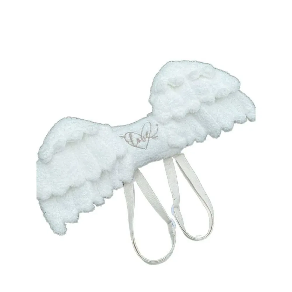 nouveau sac à dos à bretelles réglables avec ailes d'ange, couleur blanche, polyester, sac à dos lolita, fermeture éclair, mini sac à dos, uniforme jk